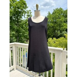Vintage Jordan Taylor Mini Dress XL Stretchy Black Sleeveless Scoop Neck 90s Y2K
